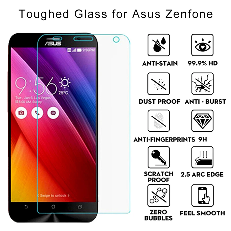 Защитное стекло закаленное для Asus Zenfone Go 5 Lite 5Z 9H HD ZB452KG ZB500KL ZB551KL ZC500TG ZC600KL ZE620KL |