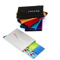 smart wallet automatically metal bank credit card holder thin id card case for jaguar logo xe xj xjl xf c x16 v12 guitar f x typ