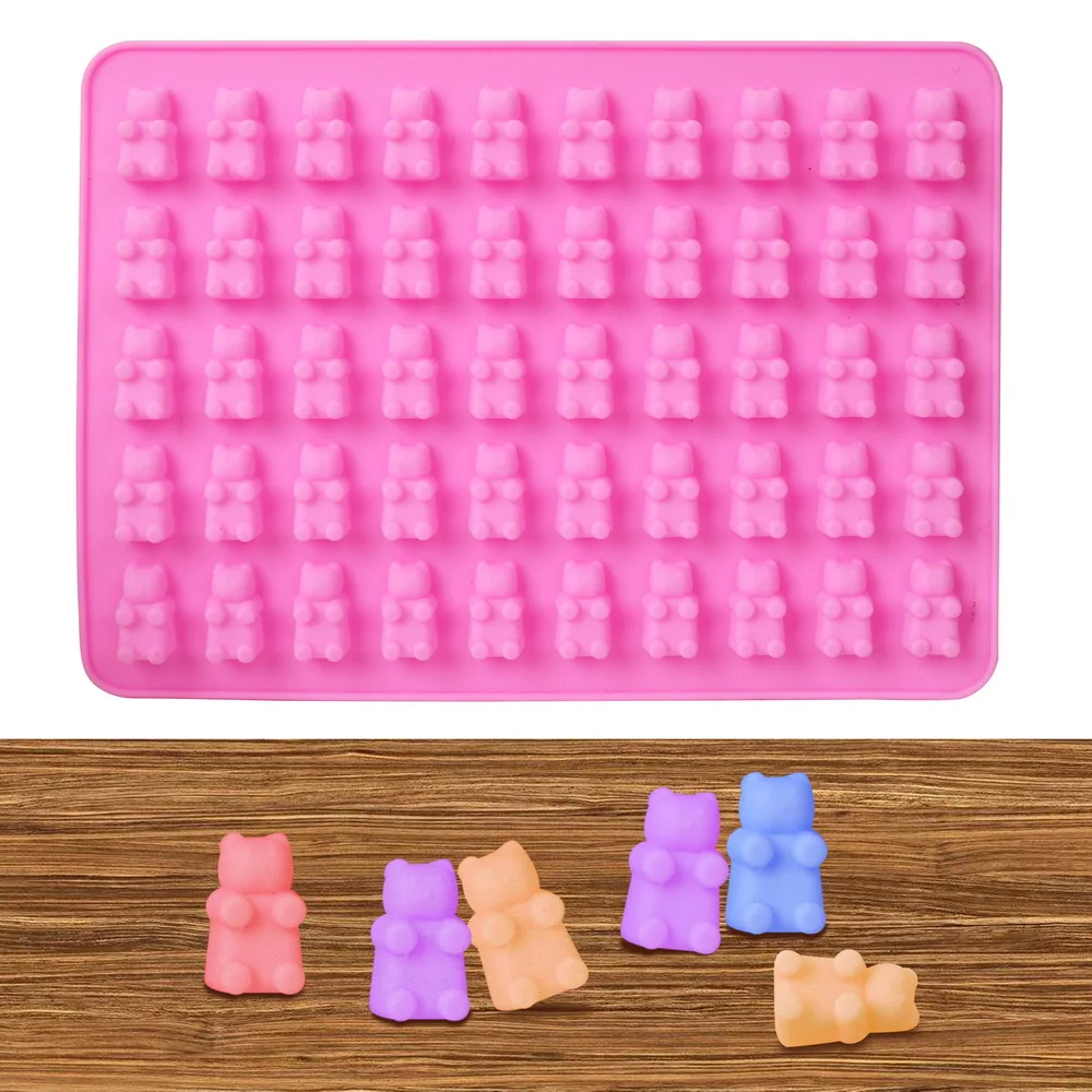 

HILIFE 3D Mini Bear 50 Cavity Silicone Mold Cookie Cake DIY Decorating Tools Chocolate Candy Ice Jelly Mold Fondant Baking Mould