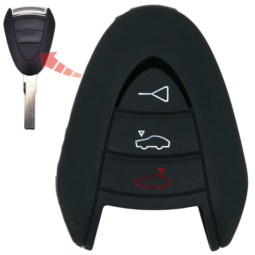 1 шт. приятный на ощупь силиконовый чехол для ключей от машины Porsche Carrera 911 997 Boxster S 2S