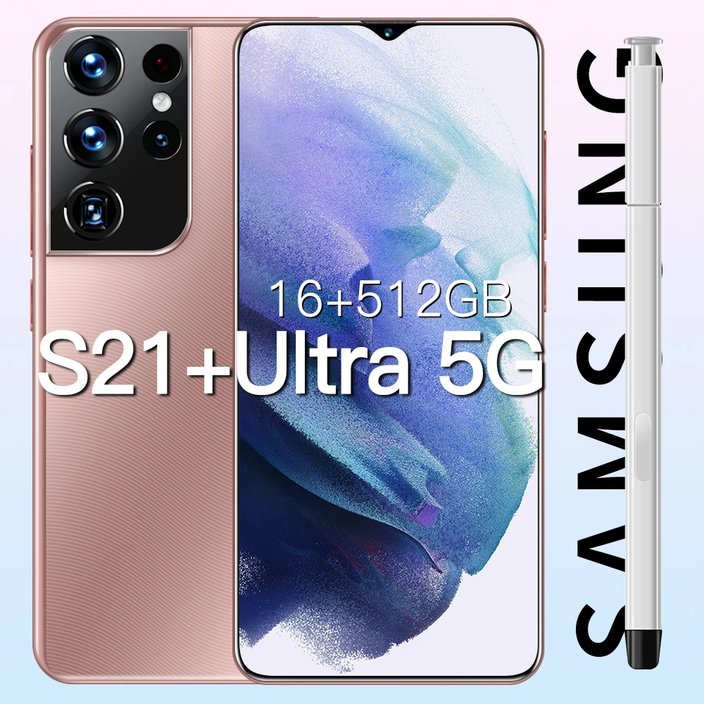 

Global Version S21+ Ultra 6.7" Smartphones 16G+512G Android Mobilephone 6800Mah 32MP+50MP Camera 5G Cellphone Support Google