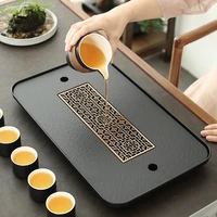 vintage stone tea tray water storage dry bubble high quality chinese kung fu tea tray ceremony plateau de service teaware dg50cp