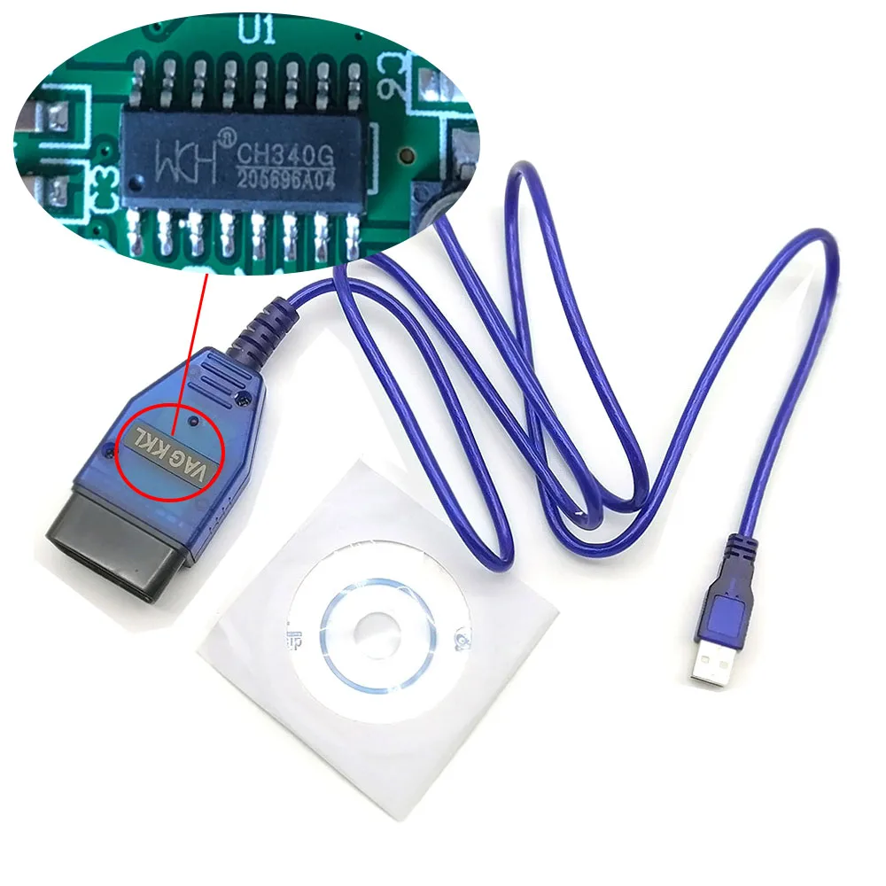 USB кабель KKL CH340 чип VAG COM 409 1 OBD2 OBDII диагностический сканер для VW Audi сиденье Skoda OCTAVIA