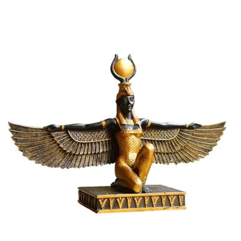 

[MGT] Egyptian Mythology Isis Goddess Resin Sculpture Craftwork Earth Patron Saint Egypt's Eye Creative Bookcase Decoration