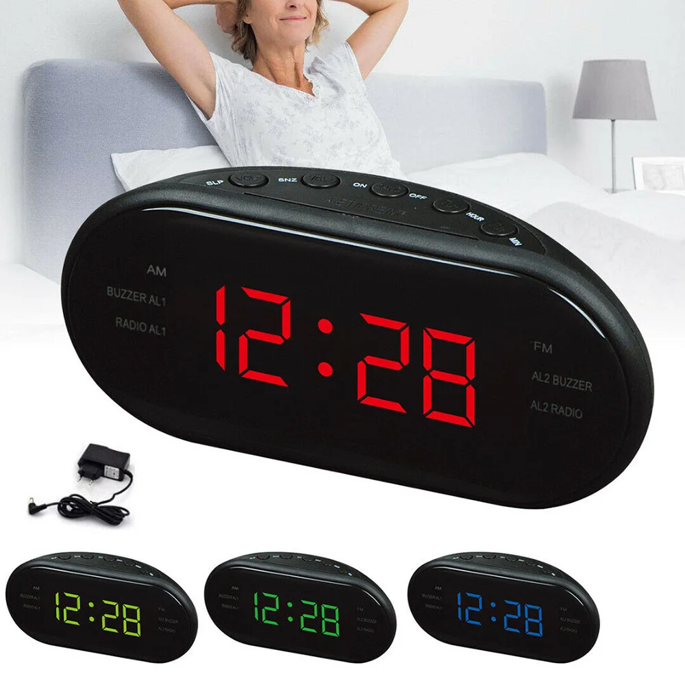 Hot New AC 220v/ 50hz AM/FM LED Clock Electronic Desktop Alarm Digital Table Radio Gift Home Office Supplies EU Plug | Дом и сад