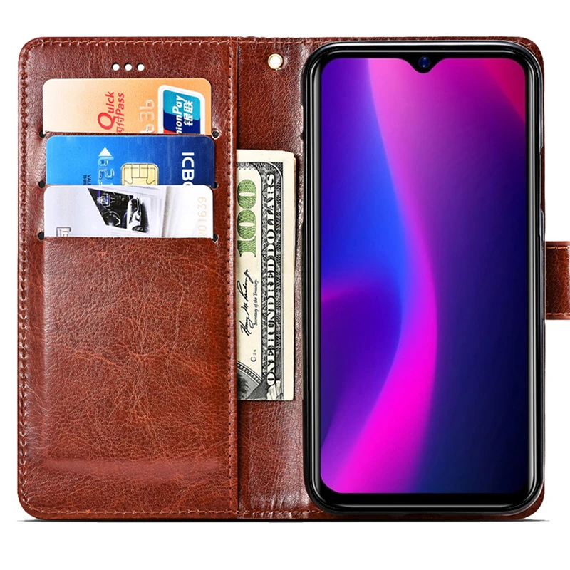 Чехол бумажник чехол из мягкой кожи с подставкой и окошком для быстрого ответа