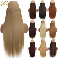 talang 24 invisible wire no clips in hair extensions secret fish line hairpieces synthetic straight wavy hair extensions