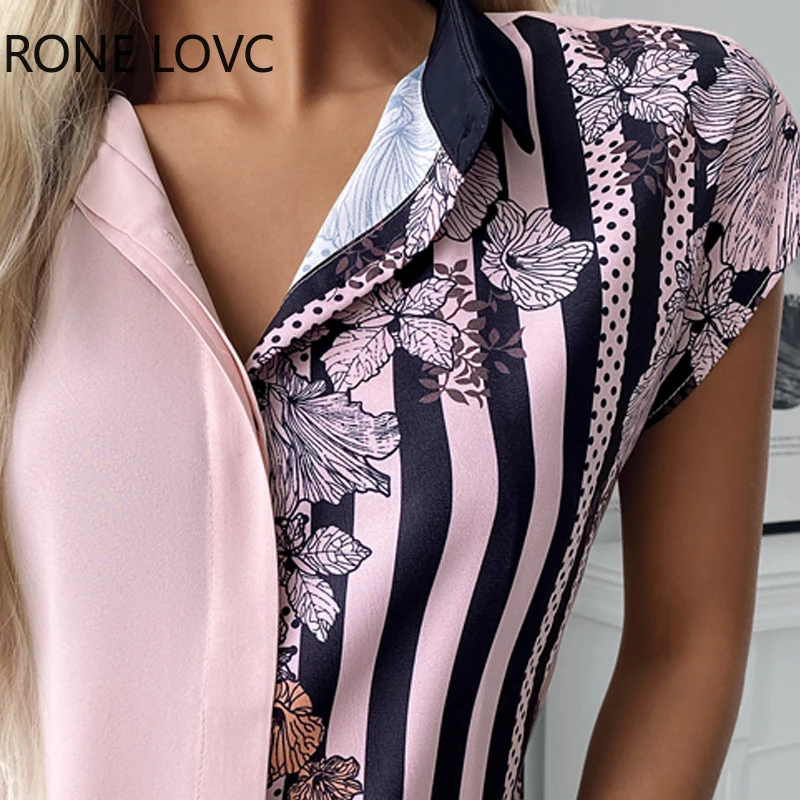 Женская Полосатая Рубашка-блуза с разноцветным принтом летние топы | одежда