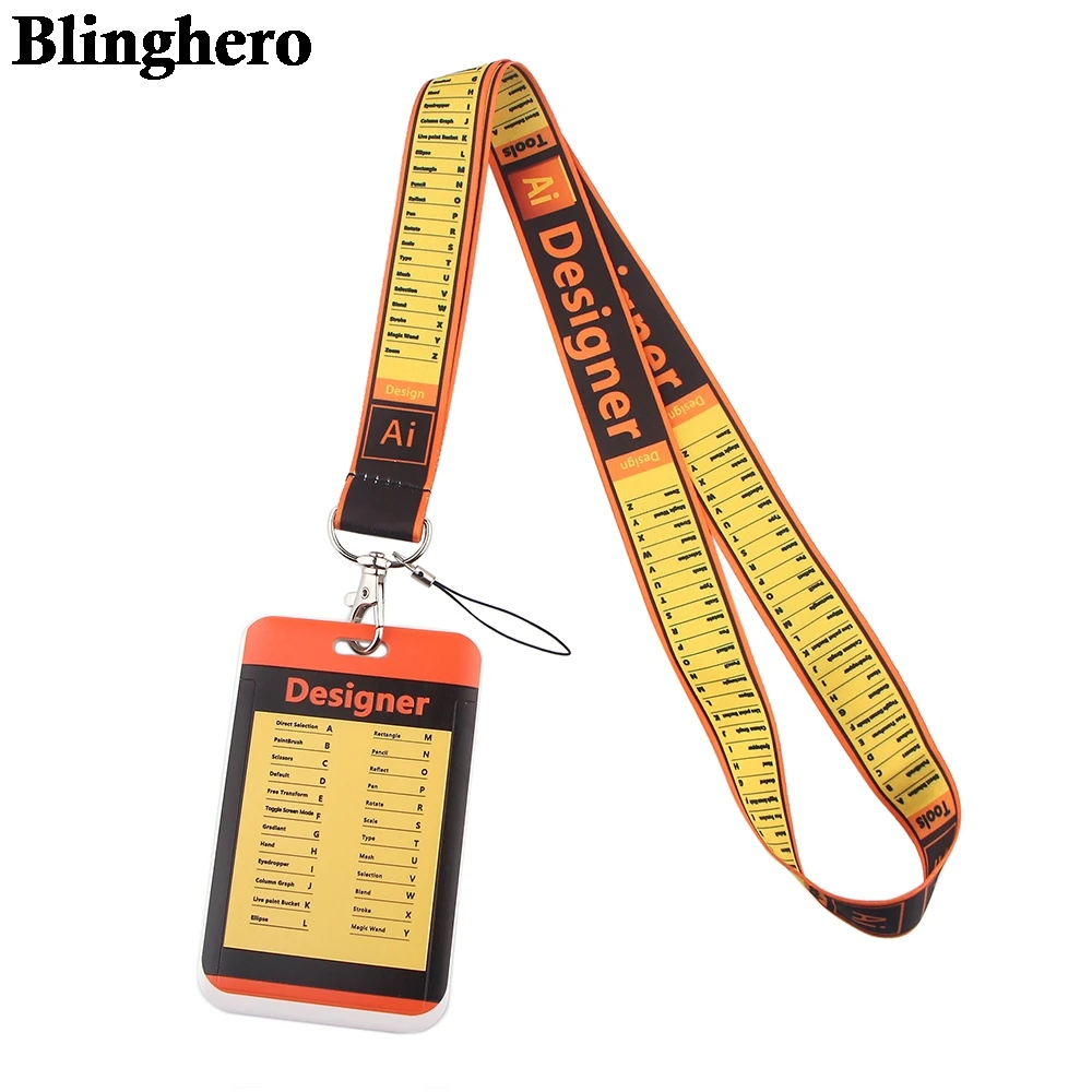 

CB378 Design Tools Neck Strap with Lanyard Badge Holder Designer Employee Identification Card Bus ID Holder Credit Card Holder