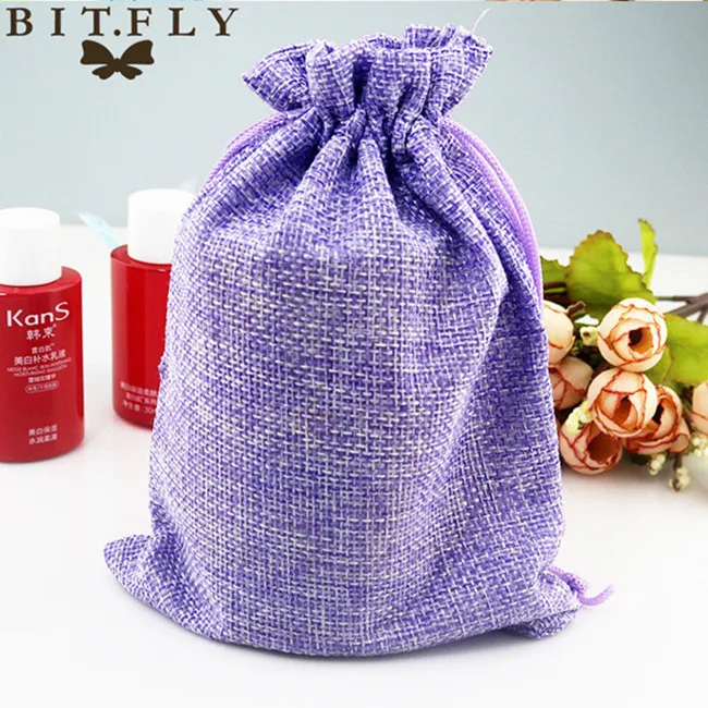 Light Purple 50 шт. новые брендовые винтажные натуральные мешковины hession Подарочные мешки для конфет, Свадебный вечерние подарочные мешочки из джута - Цвет: Light Purple