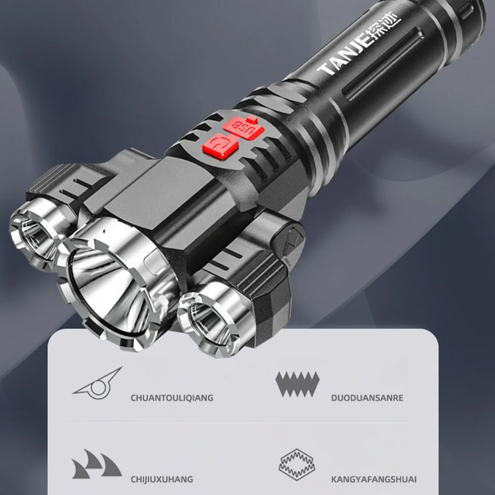 Мощный суперъяркий светодиодный фонарик лм перезаряжаемый от USB 3 СИД лампы