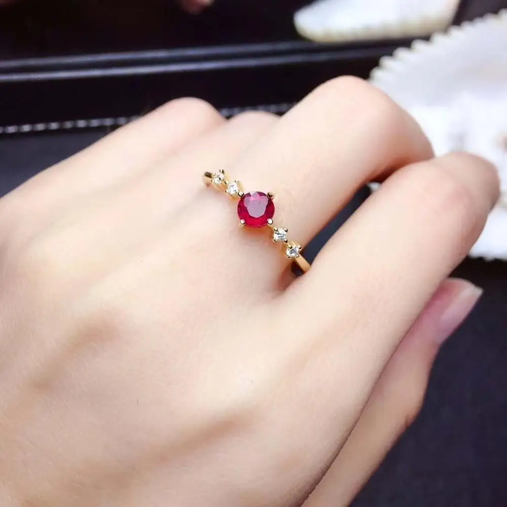 Natural And Real Wedding Ruby Ring 925 Sterling Silver Fine Jewerly Wedding Party ring