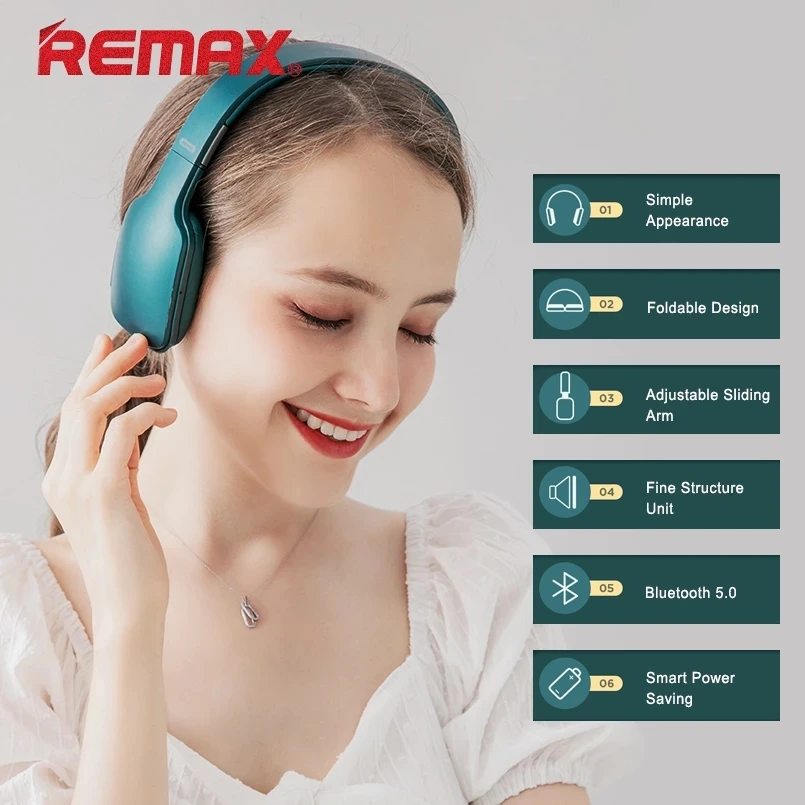 Remax Wireless Headphones Earphones HiFi Stereo V5.0 With Microphone Transmission Connection Music Game Sports Earpiece | Электроника