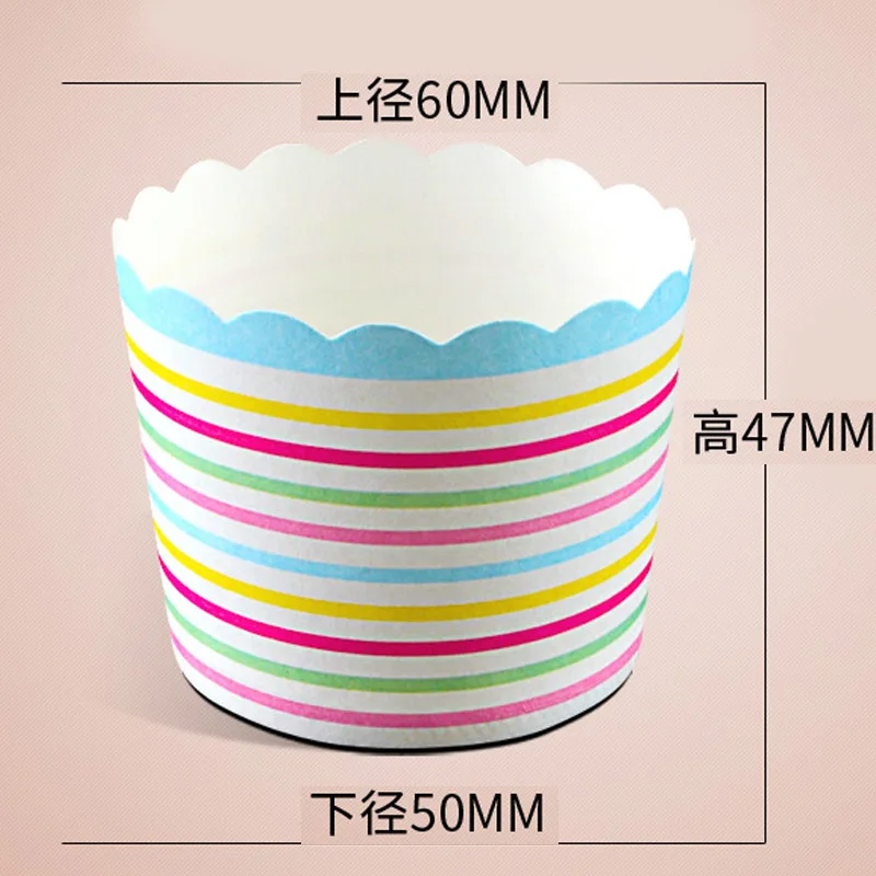 50 шт красочные кольца Rianbow дизайн бумажные чашки для кексов выпечки жиростойкие