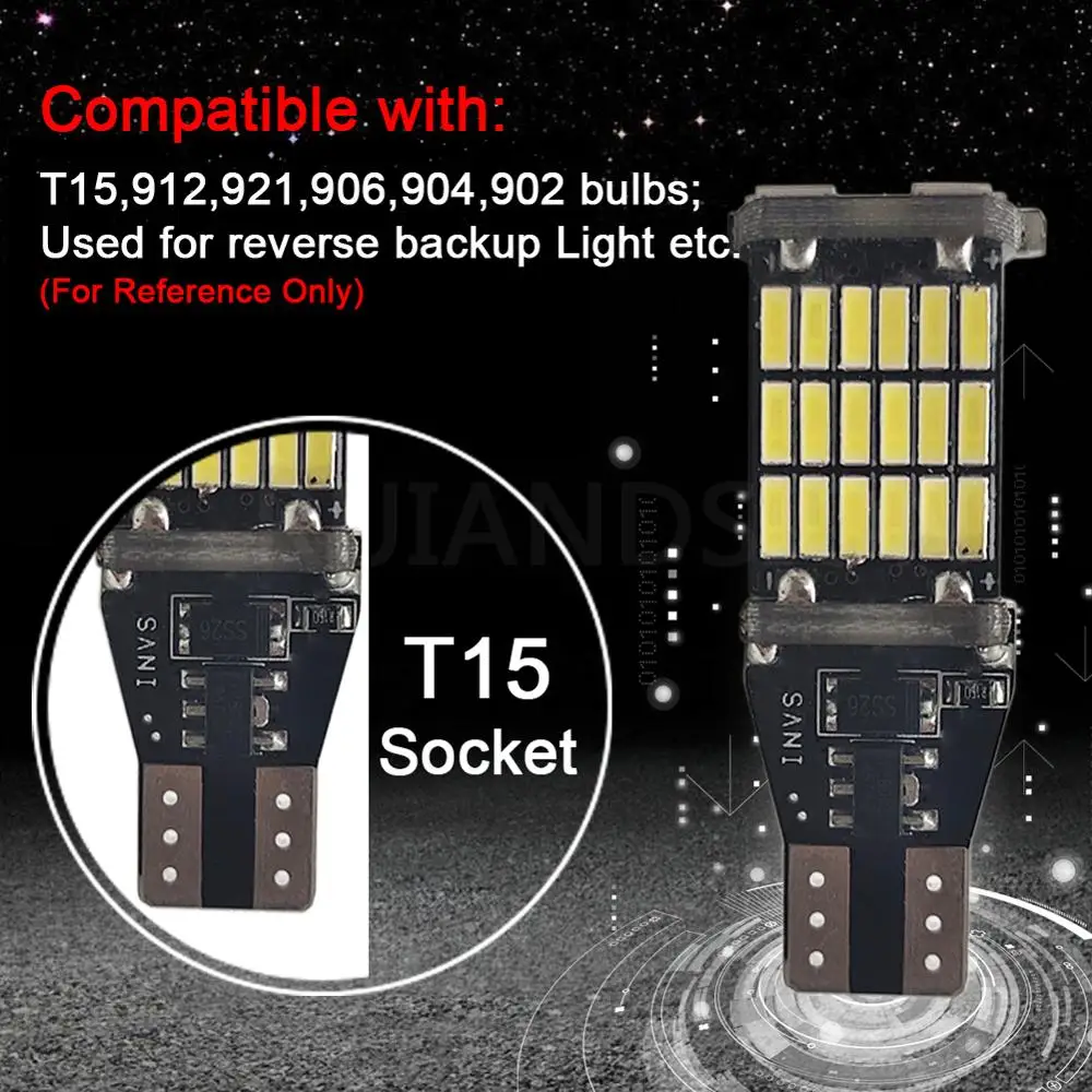 2 шт. 45smd Canbus T15 w16w автомобильный светильник с поворотным сигналом Автомобильный