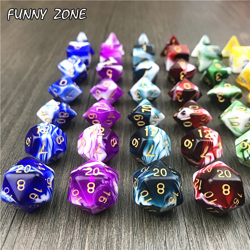 7 шт. игровые кости для игры небула d4 d6 d8 d10 d12 d20|Кубики| |