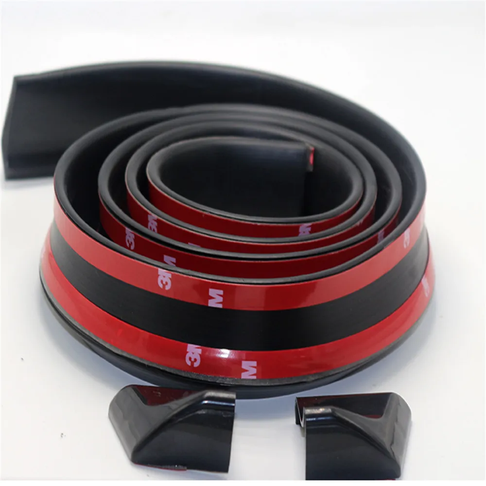 Резиновая Мягкая черная полоса для бампера из углеродного волокна комплект губ