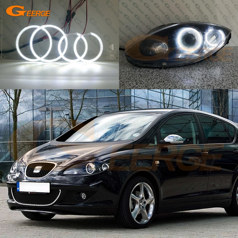 Для SEAT TO светодиодный O Mk3 5P 2005-2009 ксеноновая фара отличное Ультра яркое освещение smd светодиодный ангельские глазки Halo Кольцо Комплект
