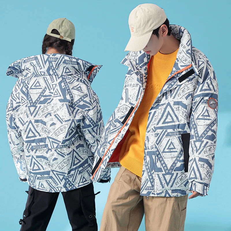 White duck down down jacket men's winter new style 90 duck down national trend color down jacket INS wind down jacket