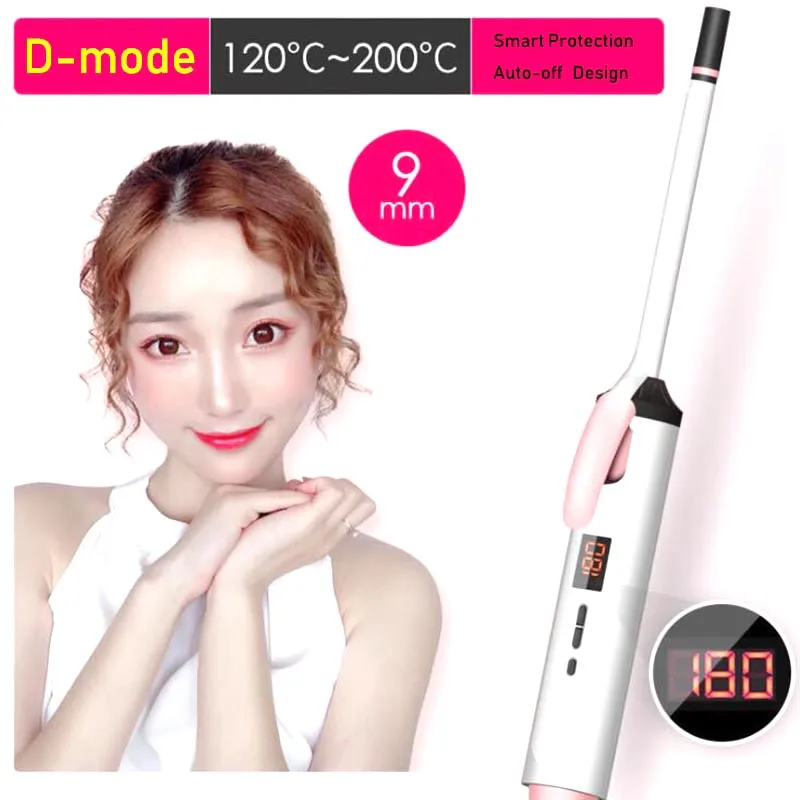 dmode9 220V электрические бигуди для волос 9/13/16/26 мм Профессиональные волос Curl Утюги Керамика щипцы для завивки волос цифровой Дисплей Инструменты для укладки волос - Цвет: dmode9