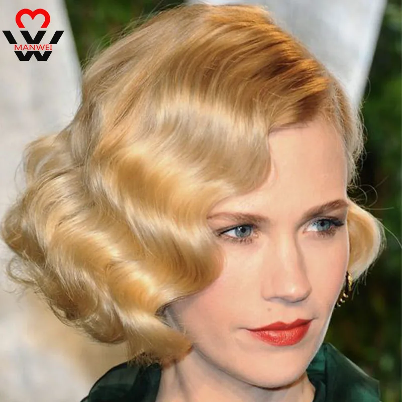 Вьющиеся парики MANWEI для черных женщин парик из синтетических волос в стиле ретро