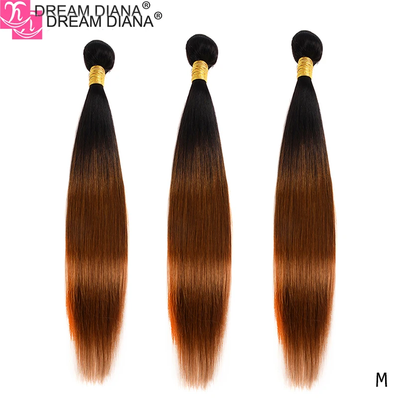 

DreamDiana Ombre Peruvian Hair Two Toned Ombre Straight Hair Bundles 1B 27 30 99J Colored Remy Hair Ombre Hair Weave Bundles