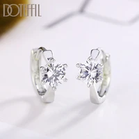 doteffil 925 sterling silver gold aaa zircon rose gold earrings for women jewelry cute romantic jewelry wedding party gift