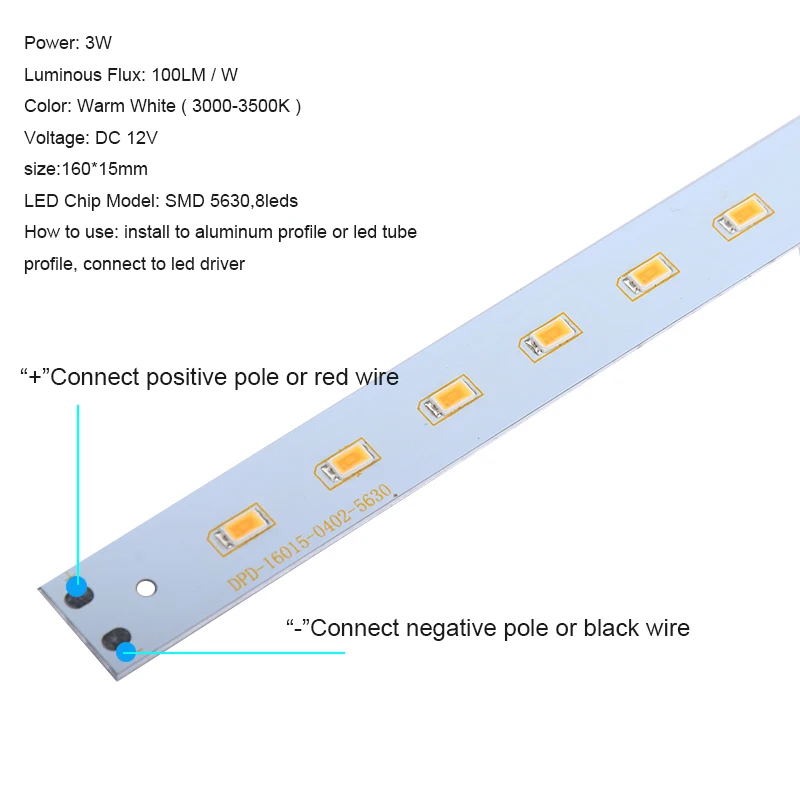 10 шт. 12 В Светодиодная трубка световая полоса жесткая без драйвера для T5 T8 3 Вт SMD