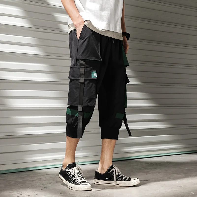 Мужские брюки карго длиной до середины икры в стиле хип хоп модель 2020 года летние
