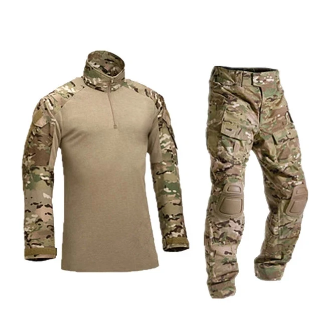 

Тактическая камуфляжная военная форма, костюм, Мужская одежда армии США, военная боевая рубашка + брюки-карго, наколенники