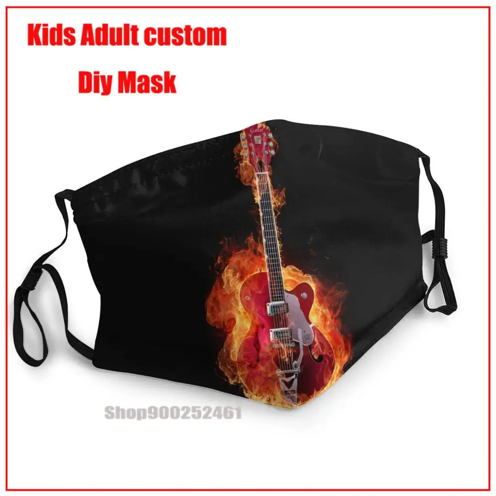 

Гитарная Маска «сделай сам», модная моющаяся многоразовая маска для лица, маски, маски с фильтром, дизайнерская маска для лица