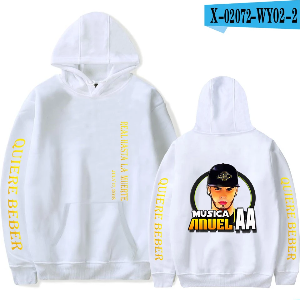 Anuel AA Стиль Знаменитостей уличная Толстовка зима осень для мужчин/женщин хип хоп пуловер с длинным рукавом негабаритных толстовки - Цвет: n