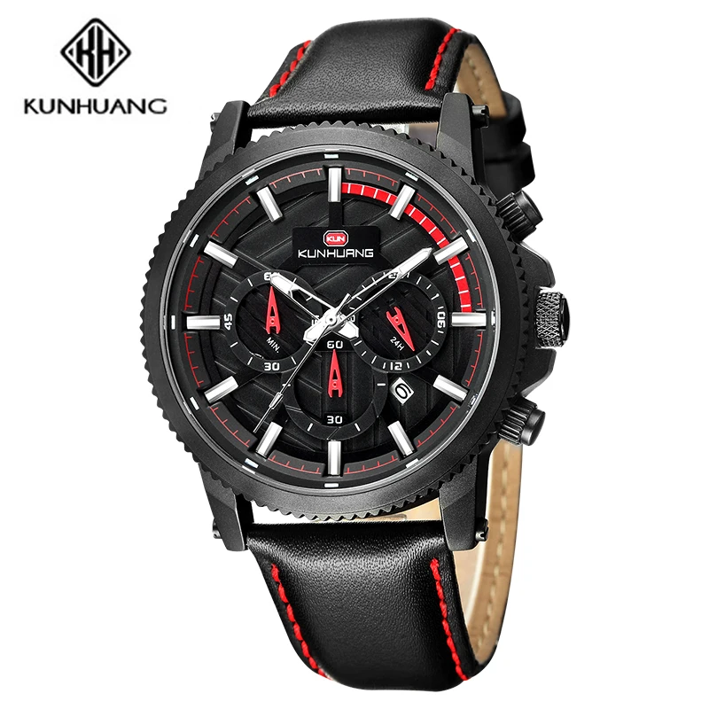 Мужские спортивные часы с кожаным ремешком Топ бренд класса люкс мужские