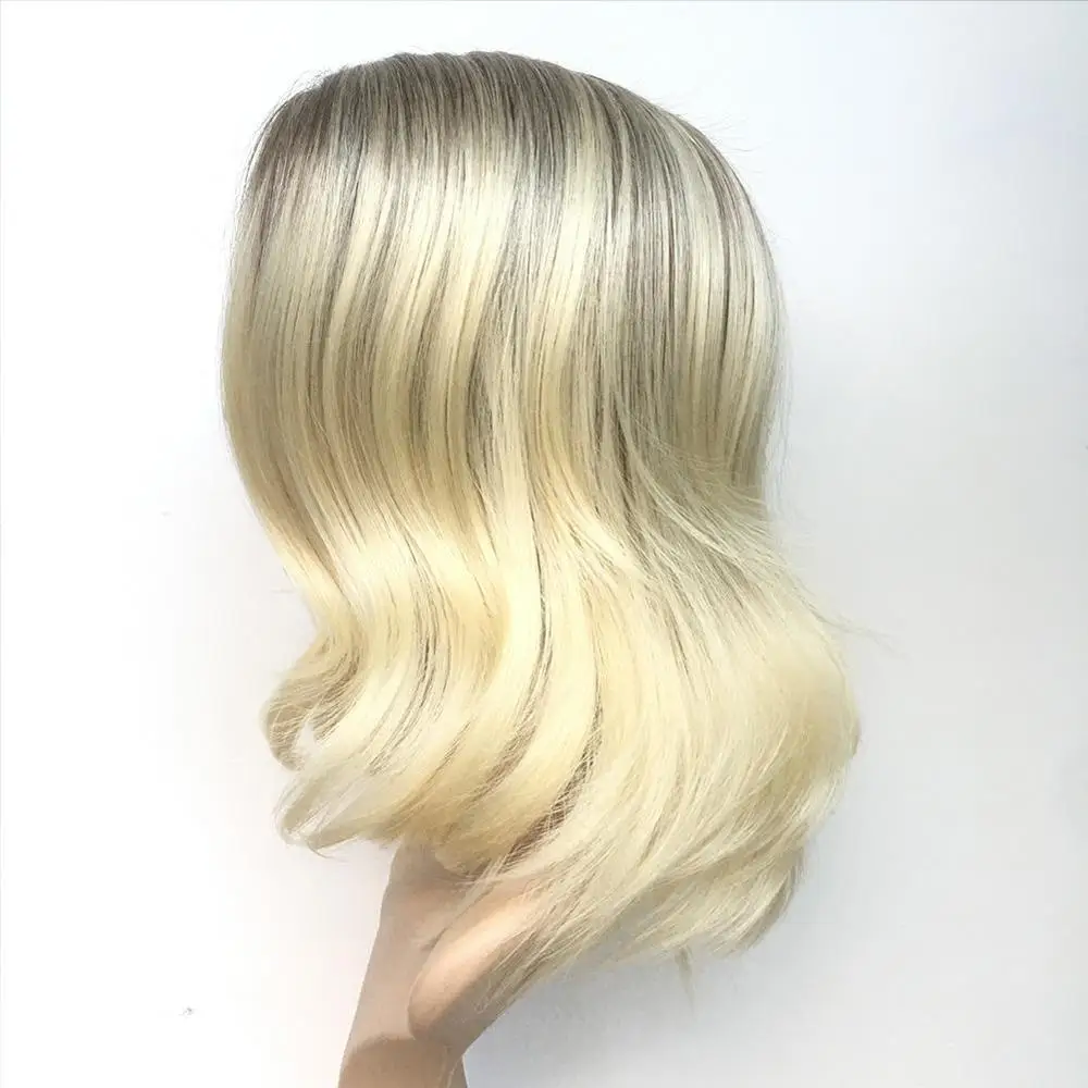 wig Soft Shaggy Layered Blonde Swept Bangs Full Synthetic Wig Natural Wave Women's Wigs Colour Choices Flexible Natural Look - Цвет: wig