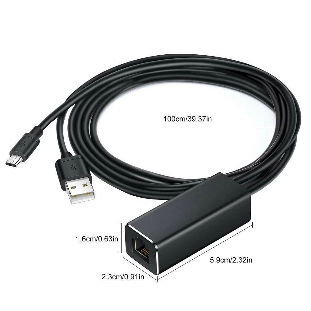 2 в 1 сетевой адаптер Micro USB Ethernet кабель для Chromecast Fire TV Stick|USB-гаджеты| |