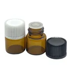 Горячая распродажа 10 шт. 1 мл маленькая Янтарная стеклянная бутылка с редуктором с отверстием и крышкой Mini 14 Dram Mini флаконы для эфирных масел