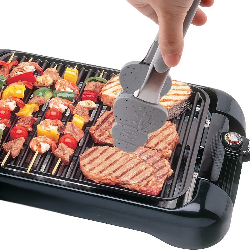 

7/9-inch Silicone Food Clip Creative Snowman Kitchen Bakery Food Tools Outdoor Portable Barbecue Food Tongs Kitchen Accessories