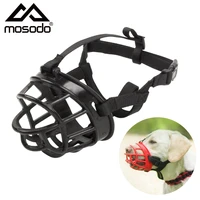 mosodo dog muzzle breathable basket muzzles anti bark bite adjustable head collar strap pet mouth cover training halter harness