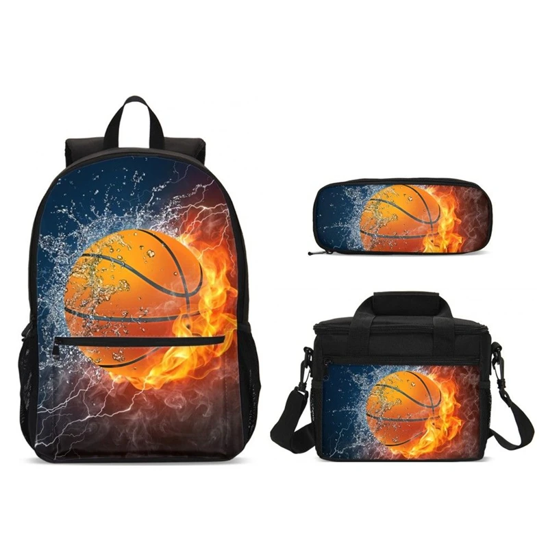 HOT 2020 School Bag Set 3pcs Kids Backpack Basketball Mochila Escolar Infantil Children Shoulder Book Bags Teenager Boys | Багаж и сумки