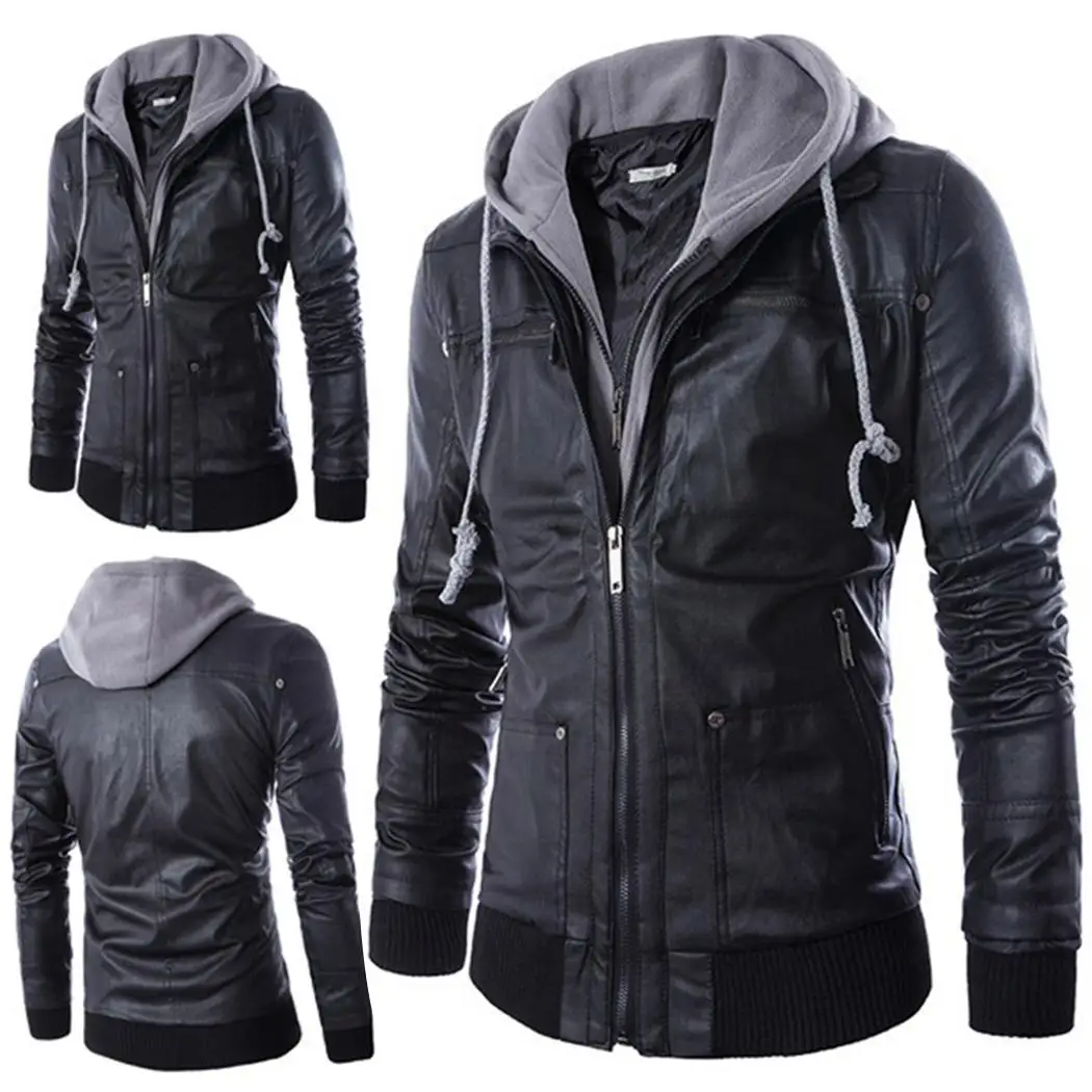 Мужская Повседневная тонкая куртка с капюшоном и длинным рукавом на молнии |