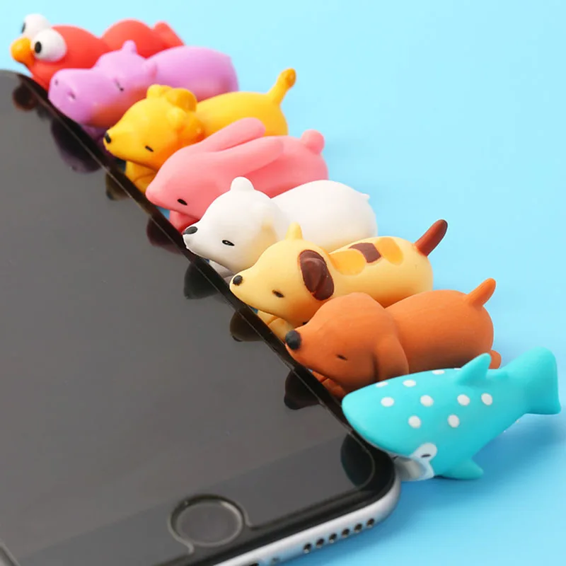 Animal Bite USB Cable Protector Organizer Data Line Management Charging Safe Protection Winder For iPhone 5 6 6s 7 8 | Электроника