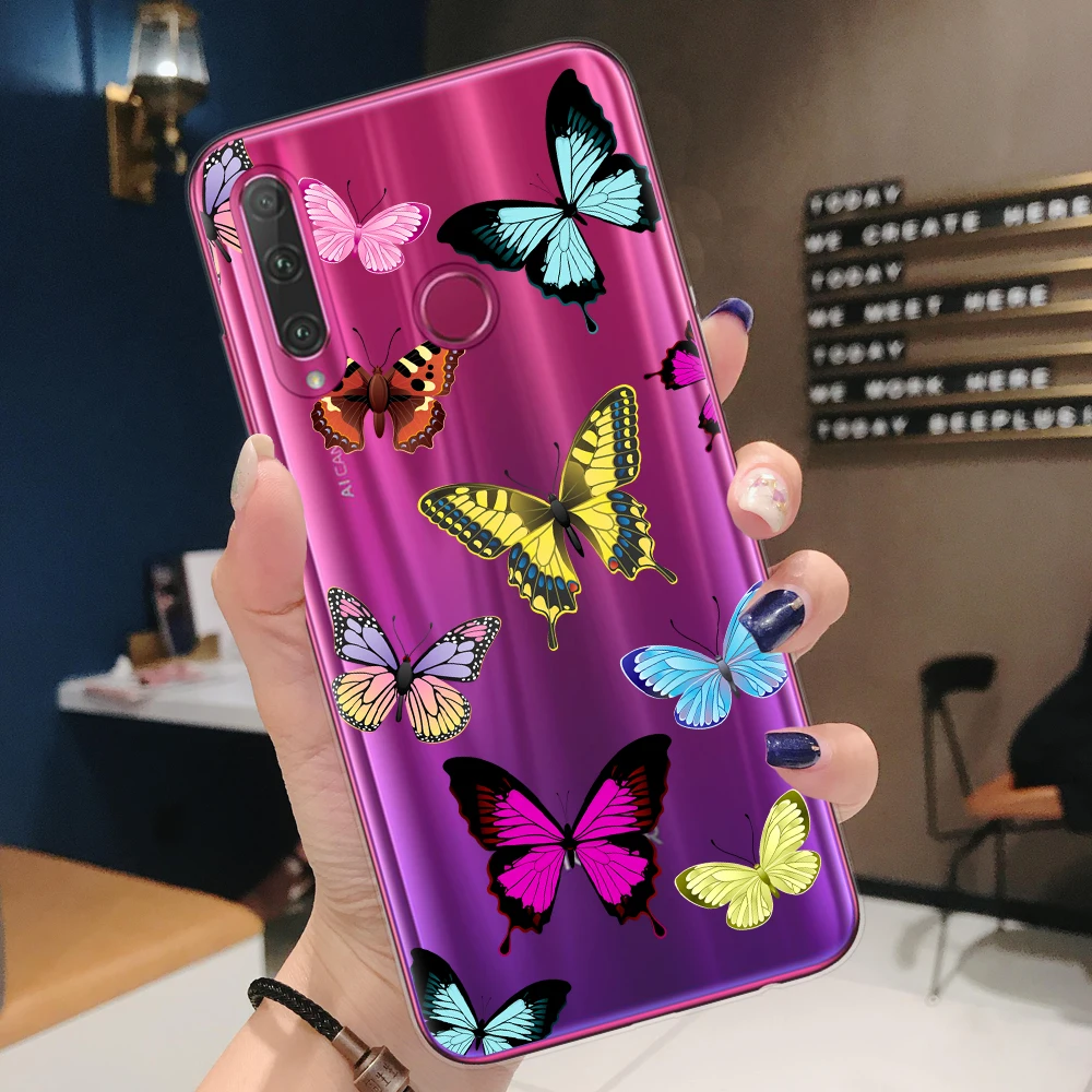 Цветной чехол для телефона с рисунком бабочки Huawei P30 Honor 10 20 Lite Pro 10i 20i 8X 8C 9X мягкий