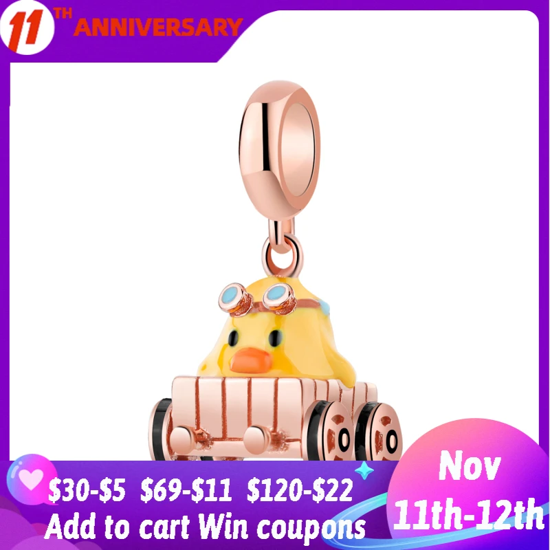 

Little Duck with Mining Vehicle Lovely Charms 925 Sterling Silver Pendant for Jewelry Making Fit Original DIY Bracelets & Bangle