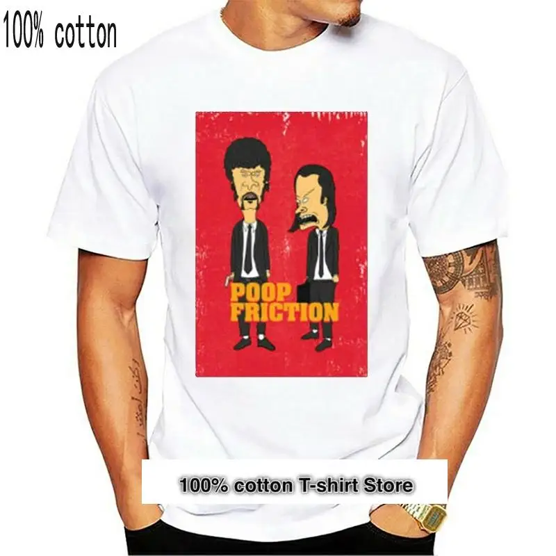 

Camiseta negra divertida de Pulp Fiction X Beavis y Butthead para jóvenes de mediana edad, 2021