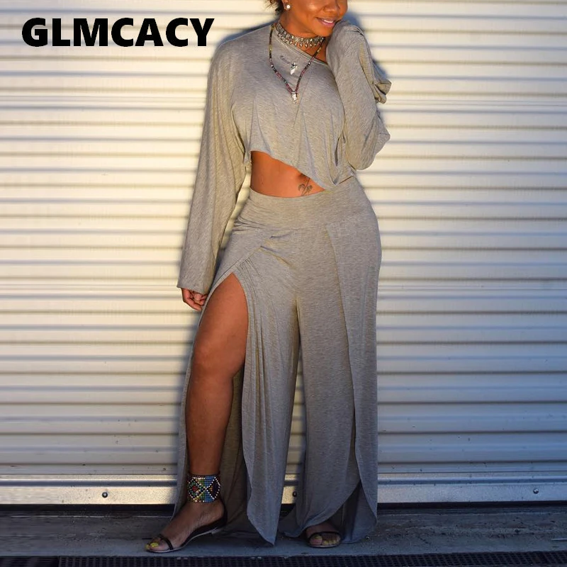 Женский комплект из 2 предметов укороченный свитер на одно плечо с длинным