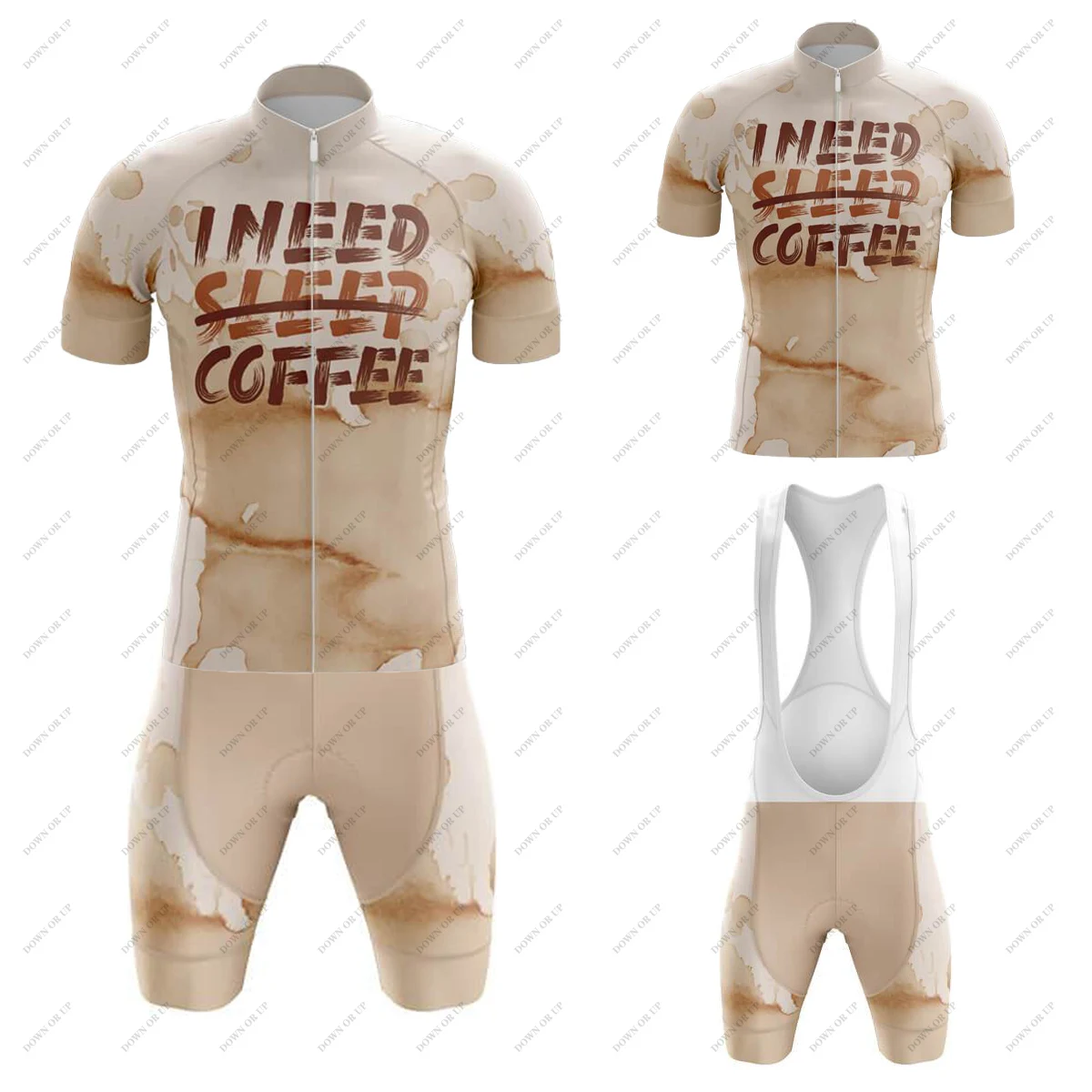 

Coffee Theme Men Team 2021Cycling Jersey Set Maillot Ciclismo Hombre Bike Jersey And Gel Breathable Pad Bib Shorts MTB
