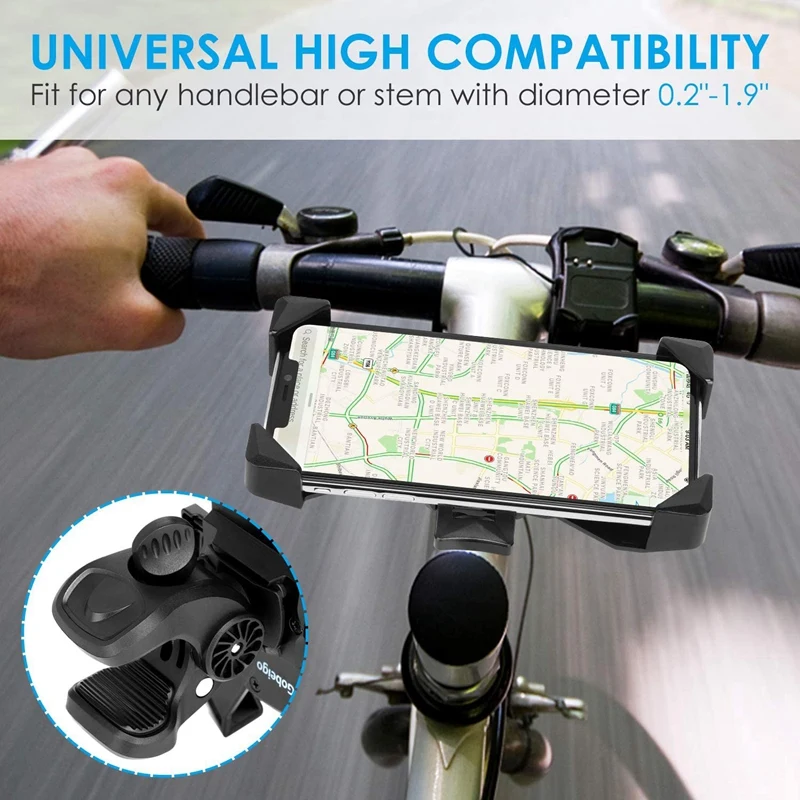 

Bike Phone Holder Motorcycle One-Contact Release 360 Rotation Handlebar Mount in 4inch-7inch for Cycling for Outdoor