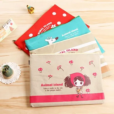 1 шт. милые кавайные Мультяшные животные A4 холст файл папка для документов сумки