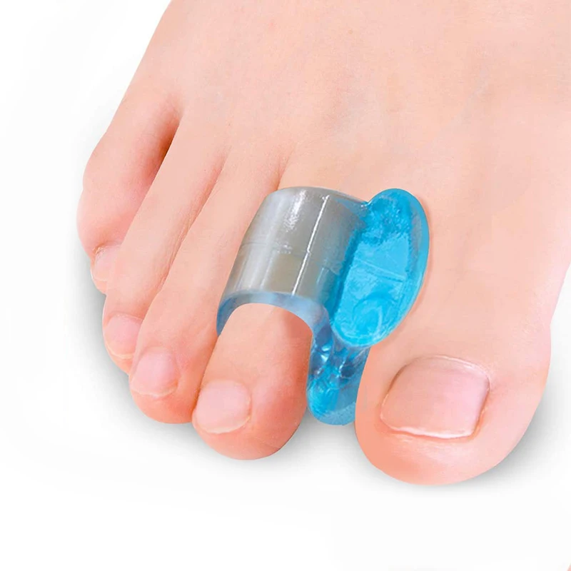 

2pcs Blue Soft Silicone Gel Toe Separator Hallux Valgus Bunion Spacers Thumb Corrector Foot Care Tool C1708
