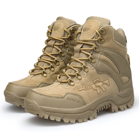 Новинка, осенне-зимние ботинки для снега, размеры 39-46, качественные военные ботинки для пустыни, мужские тактические боевые ботильоны, Рабочая защитная обувь